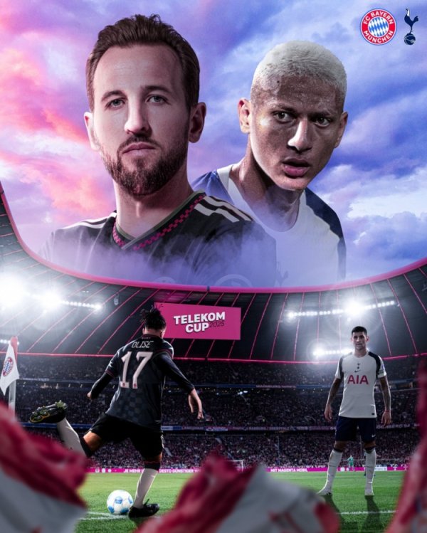 拜仁发布对阵热刺海报：凯恩、奥利塞、理查利森、罗梅罗出镜